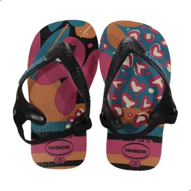 Imagem de Chinelo Bebe Havaianas Bebê Mini Me Bege Palha Preto