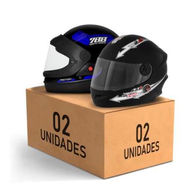 Imagem de Kit 2 Capacete Fechado Sport Moto 788 + Liberty 4 Kids Feminino Mascul
