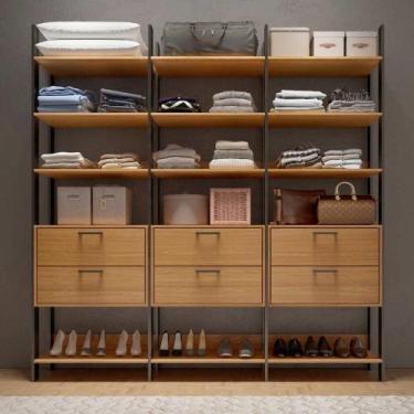 Imagem de Guarda Roupa Closet 217,5cm com Prateleiras Dalla Costa MDF - Dalla Co