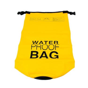 Imagem de Bolsa Impermeável Saco Estanque, 5 Litros, Material PVC, com Alça Ajustável, Amarelo