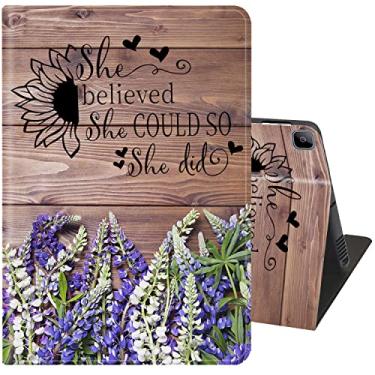 Imagem de Capa fina para Samsung Galaxy Tab A8 10,5 2022 com suporte ajustável com capa inteligente para Samsung Galaxy A8 de 10,5 polegadas (SM-X200/X205/X207) - She Believed She Could So She Did