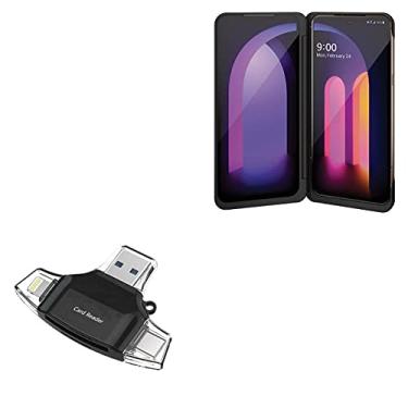 Imagem de Smart Gadget para LG V60 ThinQ 5G (Smart Gadget da BoxWave) – Leitor de cartão SD AllReader, leitor de cartão microSD SD compacto USB para LG V60 ThinQ 5G – Preto