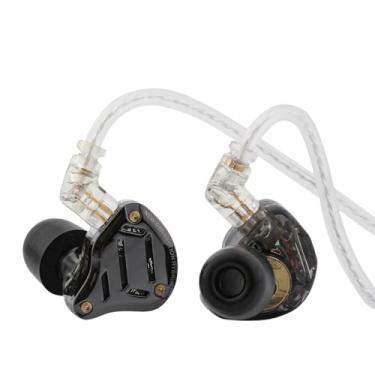 Imagem de Linsoul KZ ZS10 PRO 5.1 cm Ear Monitor IEM, fones de ouvido híbridos com fio 1DD+4BA, com interruptor de ajuste de 4 níveis, fones de ouvido para jogos crossover de 3 vias, cabo IEM banhado a prata