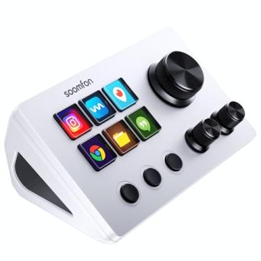 Imagem de Stream Controller SE - SOOMFON Stream Control Deck with 6 Macro Keys & Dashboard Customizable LCD Buttons White to Trigger Actions in OBS Twitch YouTube Compatible with PC & Mac Removable Stand