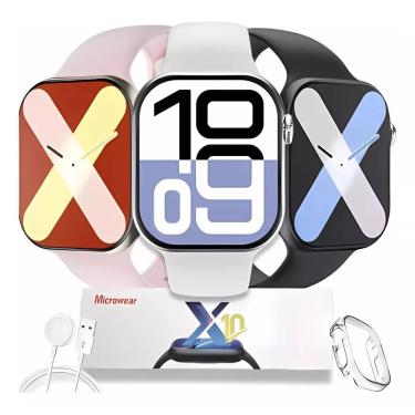 Imagem de Smartwatch S10 Lançamento 2025 Série 10 X Microwear NFC tela 47m Amoled 120Hz MicroOs 10