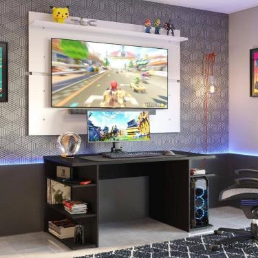 Imagem de Mesa Para Gamer E Painel - Preto/branco