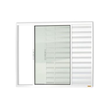 Imagem de Janela Janela Veneziana Confort 3 Folhas Vidro Liso 100cm X 100cm Brimak Branco