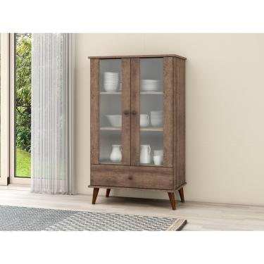 Imagem de Cristaleira Baixa 2 Portas 1 Gaveta Retrô Rt3107 Movelbento Rústico