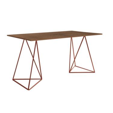 Imagem de Escrivinha Mesa Bela Vista Cobre E Tampo Imbuia - Cor: Marrom