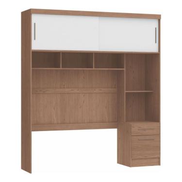 Imagem de Ponte Casal 2 Portas De Correr Classic 6 Nichos Macadâmia/Brancolineduna