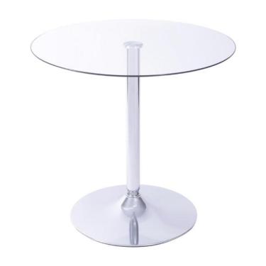 Imagem de Mesa Apollo Redonda 70 Cm Base Metal Tampo Vidro