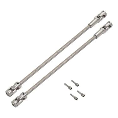 Imagem de Dynwave Eixo de transmissão 6,8 cm - 22,9 cm Montagem profissional resistente Eixo de direção DIY de transmissão para carros de brinquedo RC 1/10, Prata 1 Par