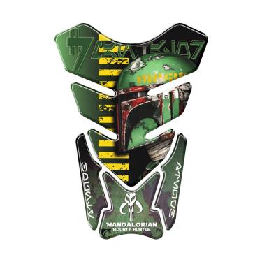 Imagem de Protetor De Tanque Adesivo Moto Honda Yamaha Suzuki Star Wars Mandalorian Verde
