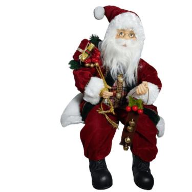 Imagem de Papai Noel Sentado Veludo Bordo 60cm 60 Cm
