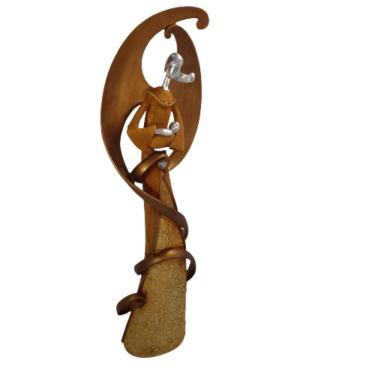 Imagem de Estatueta Anjo Abstrato Luxo Resina 65cm