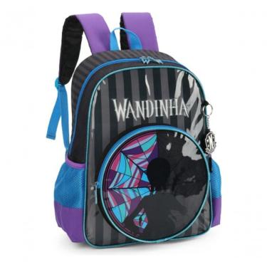 Imagem de Mochila Costas Infantil Menina Feminina Escolar Wandinha Addams Luxcel Preto