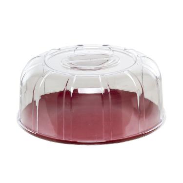 Imagem de Boleira Elegance Redonda Com Tampa 30cm Vermelha Em Policarbonato Linha Profissional Cook Vem