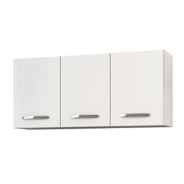 Imagem de Armário Aéreo De Cozinha Honduras 03 Portas 120cm Branco - Lumil Móveis Branco