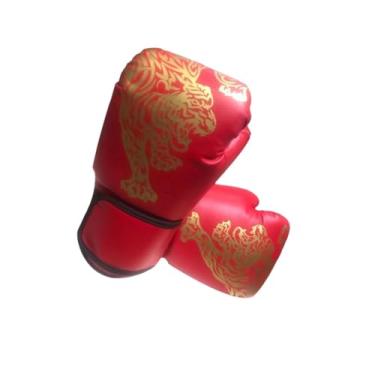 Imagem de menolana Luvas de boxe Luvas de soco multifuncionais resistentes e confortáveis ​​Meio dedo para treinamento de saco de pancadas Fitness Kickboxing, Adultos Vermelhos