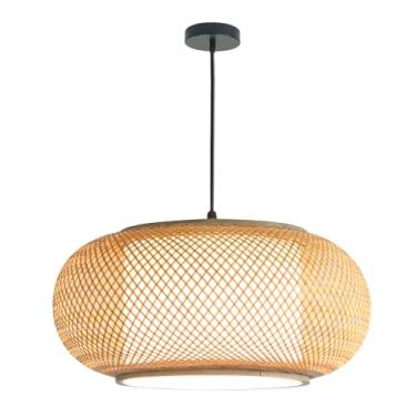 Imagem de Cloudgrassland Luminária Pendente De Bambu Para Sala Jantar, Teto Madeira, Lanterna Antiga Bege, Aplicável Casa Chá, Estar, Quarto, Restaurante