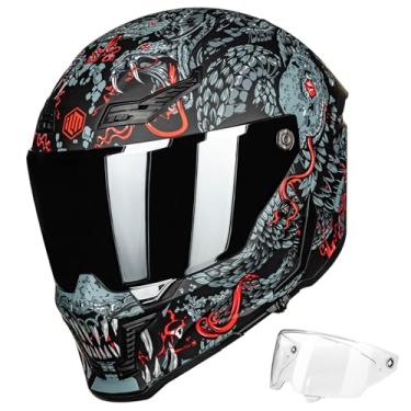 Imagem de ILM Capacetes De Motocicleta Para Adultos, Homens E Mulheres, Capacete Integral Dot Ece Powersports, Viseira Dupla, Corrida Rua Com Pinlock, Modelo Mf509 (Vermelho Mythology, 2Xl)