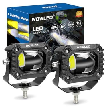 Imagem de WOWLED 2 Peças De Holofote Led Em Cubo 2,8", Duas Cores, 4 Modos, Branco/Âmbar, Luzes Direção Off-Road, Faróis Neblina, Luz Trabalho 8D Para 4X4, Caminhão, Carro, Suv, Utv, Barco, Motocicleta, 12V,