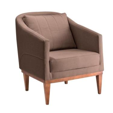 Imagem de Poltrona Agatha Marrom e Natural - Keva