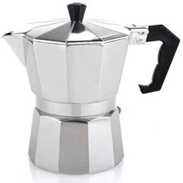 Imagem de Cafeteira italiana 3 xicaras expresso moka luxo prata aluminio manual 