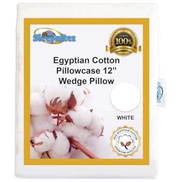 Imagem de Sleepnitez Fronha de cunha de algodão egípcio 30,5 cm branca adequada para travesseiros de cunha de até 65 cm x 64,8 cm x 12,5 pol