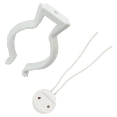 Imagem de Kit 10 Abraçadeira Para Lampada Tubular T8 + 10 Soquete Para Lampada Tubular T8 Fluorescente ou Led