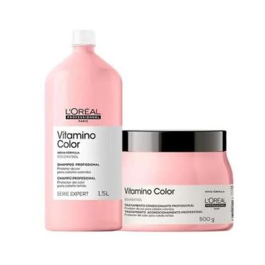 Imagem de Kit loreal vitamino color shampoo 1500ml e máscara 500 gr - LOREAL PRO