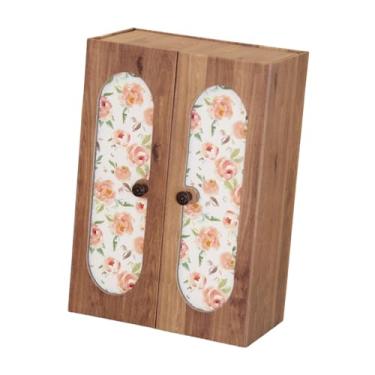 Imagem de predolo Guarda-roupa de Casa de Bonecas 1:12 com 3 Mini Cabides, Armário, Paisagem, Móveis de Casa de Bonecas, Acessórios para Crianças, Meninas E Meninos, Cor de Madeira