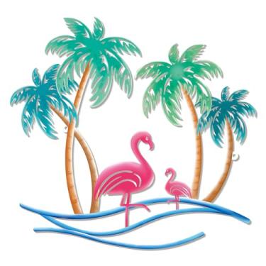 Imagem de KOYILTD Decoração de parede tropical ao ar livre decoração de parede costeira arte de parede de praia tropical esculturas de metal arte de parede ao ar livre decoração de quarto de praia para banheiro