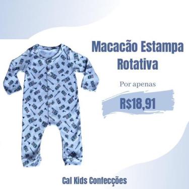 Imagem de Macacão Longo Estampa Rotativa Masculino 100% Algodao - Cal Kids