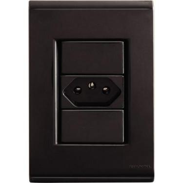 Imagem de Conjunto 4x2 Tramontina Liz Grafite 1 Tomadas 2P+T 20A~250V