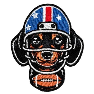 Imagem de Siam Accs Rugby Fans Dachshund Dog with Helmet Cute Patch Bordado Fã de Futebol Americano Time Favorito Ferro em Costurar para Roupas Mochilas Jeans Motocicleta Jaquetas Personalizadas Chapéus Bolsas