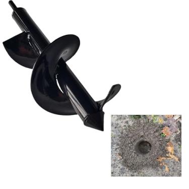 Imagem de Broca helicoidal de jardim para plantio - lâmpada hexagonal de 3/20.3 cm e plantador de plantas de cama, ferramenta de compostagem, transplante de flores de íris de tulipas (10 x 30 cm, preto)
