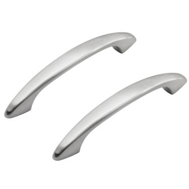 Imagem de Puxador de armário de arco moderno Hestia Hardware Z9.3 in – 7,6 cm do centro ao centro, pacote com 10, Overall Length 4.01", 3" Center-to-Center, Satin Nickel