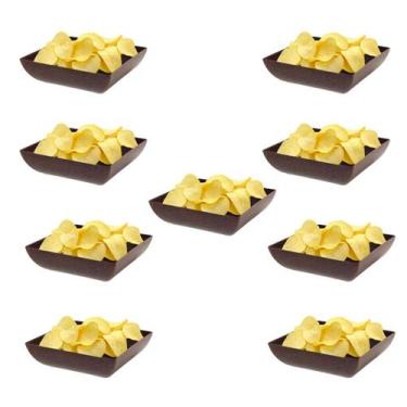 Imagem de 9un Saladeira Quadrada 750ml Travessa Petisqueira Marrom Es - Evo