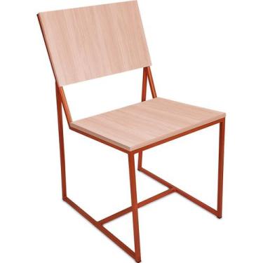 Imagem de Cadeira de Jantar Sala Escritório Dakota em Aço e MDF - Cobre e Jade -