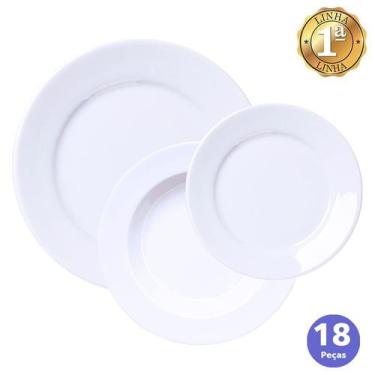 Imagem de Jogo 6 Pratos Rasos 6 Fundos 6 Sobremesa Bar Hotel Germer 18 Peças - P