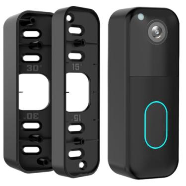 Imagem de Suporte de campainha Blink, ajustável (15 a 45 graus), suporte de montagem sem perfuração para câmera Blink (1ª e 2ª geração), suporte de ângulo de visão amplo, preto