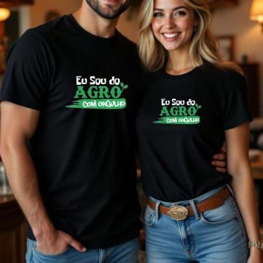 Imagem de Camiseta Blusa Unissex Casal Country Estampa Agro com Orgulho Modinha 