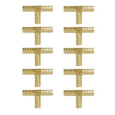 Imagem de Kit 10 Emenda Mangueira Tee Compressor água 1/4 5/16 3/8 1/2 - ZAMAC