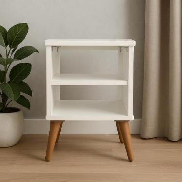Imagem de Mesa de Cabeceira Nicho Quarto Casal Retro Pés Reguláveis - Digo.Casa