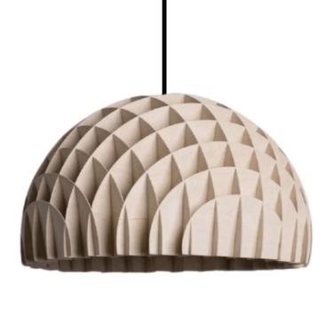 Imagem de Luminária Teto Tipo Pendente Colméia Mdf - Completa Cor: Mdf Cru