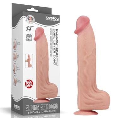 Imagem de Pênis Realístico Dupla Camada 36 cm Bege - Lovetoy King Sliding Skin