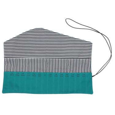 Imagem de LiebeWH Caixa do Gancho de crochê Roll Up Up Nottles Holder Case Oxford Plowling Organizer para Acessórios de tricô (Verde)