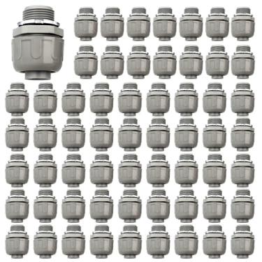 Imagem de HDHAODA Conectores de conduíte, conector apertado líquido de 3/4 polegadas NPT não metálico para conexões de conduíte flexíveis elétricas de PVC, reto de 180 graus, listado pela UL para ferramentas de