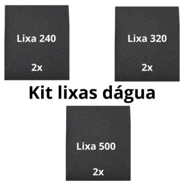 Imagem de Kit Lixas 240 320 500 2 Folhas De Cada Lixamento D'água Grão Abrasivo 